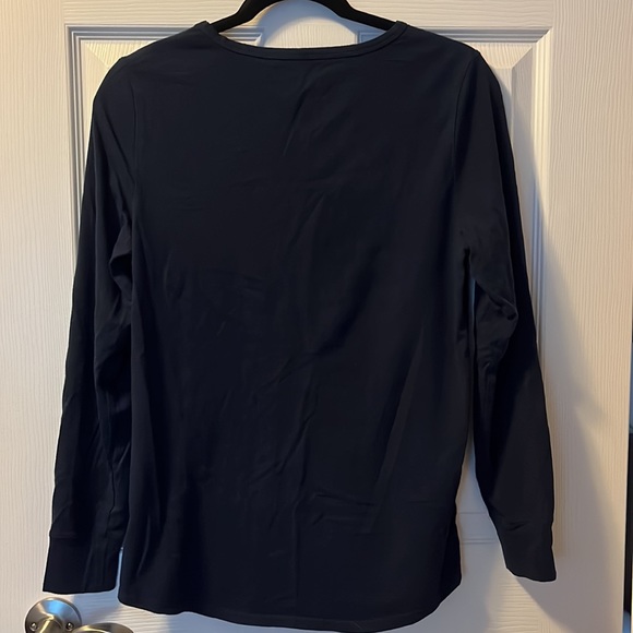Women’s Long-Sleeve T-Shirt Tee Cuffs Navy Blue Casual or Pyjama Wear Worn Once - Picture 2 of 5